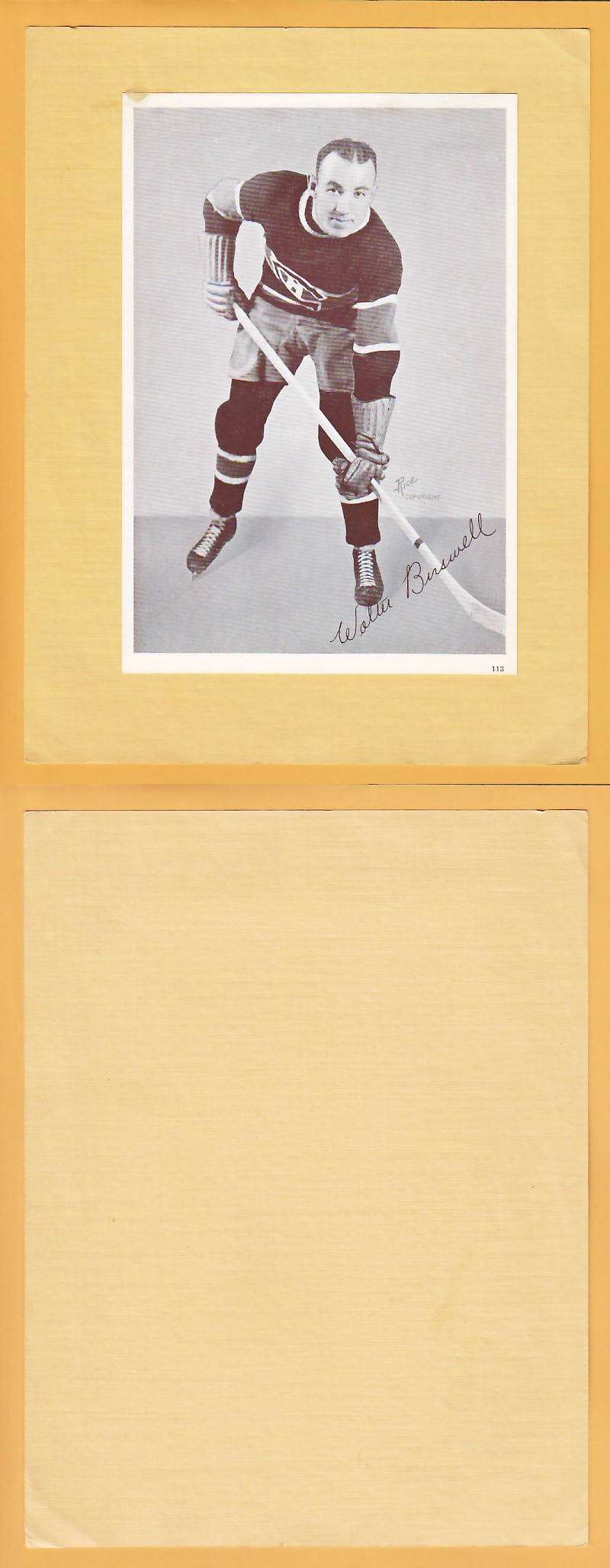1935-40 CROWN BRAND PHOTO #113 WALTER BUSWELL photo 1935-40 CROWN BRAND PHOTO #113 WALTER BUSWELL photo